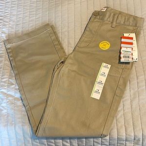 NWT!! Boys' Straight Fit Uniform Chino Pants - Cat & Jack in Khaki - Size 12